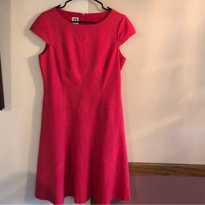 Anne Klein coral rose  fit and flare skirt cap sleeve dress - Size 12